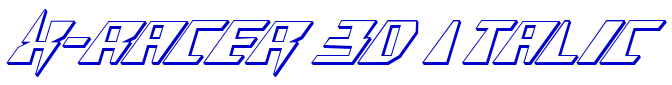 X-Racer 3D Italic police de caractère